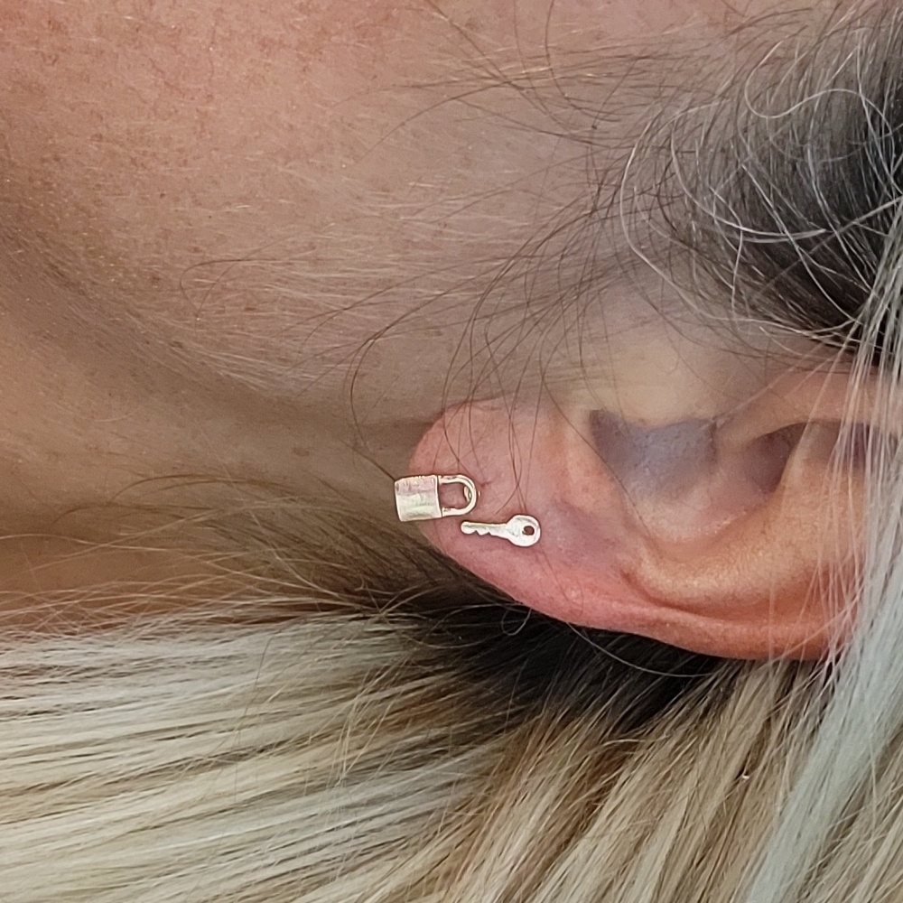 LOCK AND KEY STUD EARRINGS